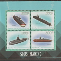 Congo 2015 Submarines perf sheet containing four values unmounted mint