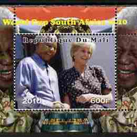 Mali 2010 Football World Cup #2 individual perf deluxe sheetlet (Stamp shows Diana with Nelson Mandela) unmounted mint. Note this item is privately produced and is offered purely on its thematic appeal