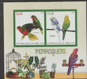 Djibouti 2015 Parrots perf sheet containing two values unmounted mint