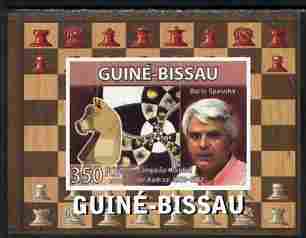 Guinea - Bissau 2008 Chess Champions - Boris Spassky individual imperf deluxe sheetlet unmounted mint. Note this item is privately produced and is offered purely on its thematic appeal