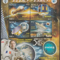 Mali 2017 Space Exploration - 50 Years perf sheet containing four values unmounted mint