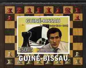 Guinea - Bissau 2008 Chess Champions - Robert Fischer individual imperf deluxe sheetlet unmounted mint. Note this item is privately produced and is offered purely on its thematic appeal