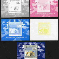 Guinea - Conakry 2009 Chess on Stamps #1 individual deluxe sheetlet - the set of 5 imperf progressive proofs comprising the 4 individual colours plus all 4-colour composite, unmounted mint