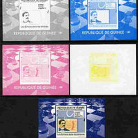 Guinea - Conakry 2009 Chess on Stamps #3 individual deluxe sheetlet - the set of 5 imperf progressive proofs comprising the 4 individual colours plus all 4-colour composite, unmounted mint