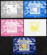 Guinea - Conakry 2009 Chess on Stamps #3 individual deluxe sheetlet - the set of 5 imperf progressive proofs comprising the 4 individual colours plus all 4-colour composite, unmounted mint