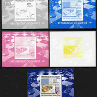 Guinea - Conakry 2009 Chess on Stamps #4 individual deluxe sheetlet - the set of 5 imperf progressive proofs comprising the 4 individual colours plus all 4-colour composite, unmounted mint