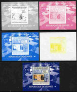 Guinea - Conakry 2009 Chess on Stamps #5 individual deluxe sheetlet - the set of 5 imperf progressive proofs comprising the 4 individual colours plus all 4-colour composite, unmounted mint