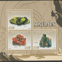 Djibouti 2015 Minerals perf sheet containing three values unmounted mint