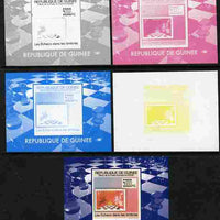 Guinea - Conakry 2009 Chess on Stamps #6 individual deluxe sheetlet - the set of 5 imperf progressive proofs comprising the 4 individual colours plus all 4-colour composite, unmounted mint