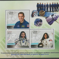 Madagascar 2018 NASA Test Astronauts #1 perf sheet containing three values unmounted mint