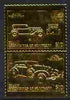 St Vincent - Bequia 1987 Cars #7 (Leaders of the World) 1933 Stutz DV32 $10 se-tenant pair embossed in 22k gold foil unmounted mint