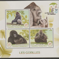 Madagascar 2017 Gorillas perf sheet containing three values unmounted mint