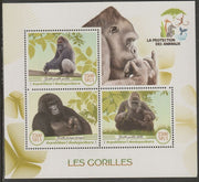 Madagascar 2017 Gorillas perf sheet containing three values unmounted mint