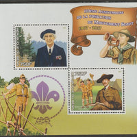 Benin 2017 Scout Anniversary perf sheet containing two values unmounted mint