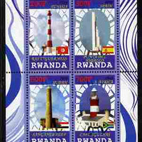 Rwanda 2010 Lighthouses of Africa perf sheetlet containing 4 values unmounted mint