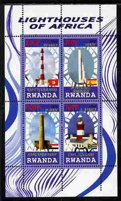 Rwanda 2010 Lighthouses of Africa perf sheetlet containing 4 values unmounted mint