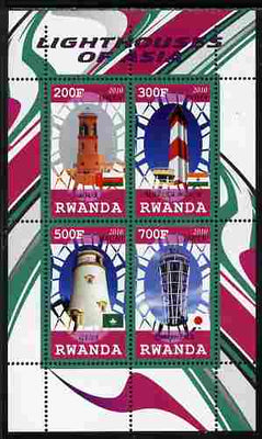 Rwanda 2010 Lighthouses of Asia perf sheetlet containing 4 values unmounted mint