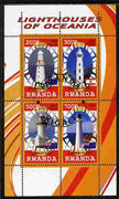 Rwanda 2010 Lighthouses of Oceania perf sheetlet containing 4 values fine cto used