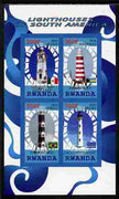 Rwanda 2010 Lighthouses of South America imperf sheetlet containing 4 values unmounted mint