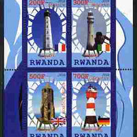 Rwanda 2010 Lighthouses of Europe #1 perf sheetlet containing 4 values unmounted mint