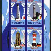 Rwanda 2010 Lighthouses of Europe #1 imperf sheetlet containing 4 values unmounted mint