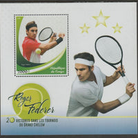 Congo 2018 Roger Federer - Tennis #2 perf sheet containing one value unmounted mint