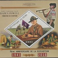 Benin 2016 Baden Powell perf m/sheet containing one diamond shaped value unmounted mint