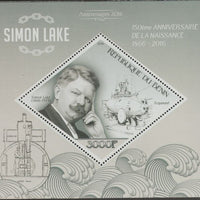 Benin 2016 Simon Lake perf m/sheet containing one diamond shaped value unmounted mint