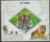 Congo 2019 Tigers perf m/sheet containing one diamond shaped value unmounted mint