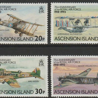 Ascension 1993 75th Anniversary of Royal Air Force perf set of 4 unmounted mint SG 595-98