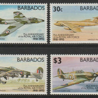 Barbados 1993 75th Anniversary of Royal Air Force perf set of 4 unmounted mint SG 991-94