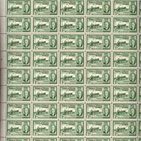 Turks & Caicos Islands 1950 KG6 Bulk Salt Loading 1/2d green in complete sheet of 60 folded but unmounted mint, SG 221