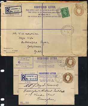 Great Britain 1938c KG6,5.5d reg envelopes sizes F, G & H commercially used