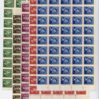 Canada 1950 KG6 set of 5 without dates each in unmounted mint blocks of 50, cat £70