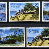 St Vincent - Grenadines 1974 Bequia Island #1 set of 5 (incl both 5c) each opt'd Specimen unmounted mint, as SG 30-34