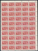 Canada 1937 KG6 Coronation 3c complete sheet of 50 with imprint & plate No.2, unmounted mint SG 356