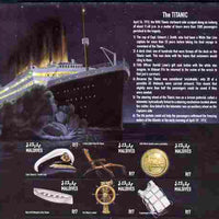 Maldive Islands 1998 RMS Titanic Commemoration perf sheetlet containing set of 6 values unmounted mint SG 5282-87