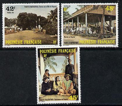 French Polynesia 1985 Tahiti in Olden Days (1st Series) set of 3 unmounted mint, SG 448-50 (gutter pairs pro-rata)