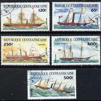 Central African Republic 1984 Transport (Ships) set of 5 cto used, SG 1012-13