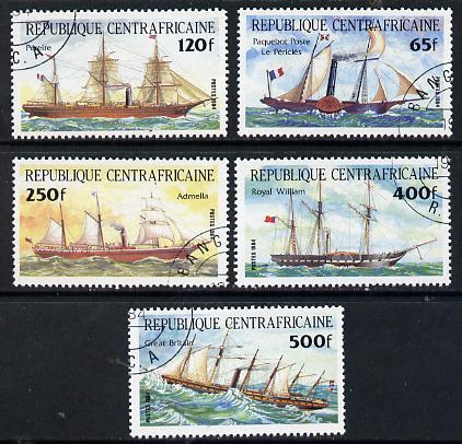 Central African Republic 1984 Transport (Ships) set of 5 cto used, SG 1012-13