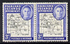 Falkland Islands Dependencies 1946-49 KG6 Thick Maps 3d horiz pair, one stamp with 'Broken Arc' variety unmounted mint