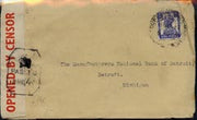 India 1940 cover to USA bearing KG6 3.5a with censor tape & Crown censor mark