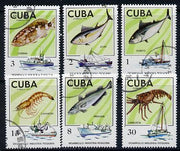 Cuba 1975 Fish & Fishing Boats cto set of 6, SG 2187-92*