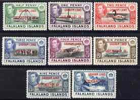 Falkland Islands Dependencies - Graham Land 1944 KG6 opt'd set of 8 unmounted mint, SG A1-8