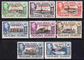 Falkland Islands Dependencies - South Orkneys 1944 KG6 opt'd set of 8 unmounted mint, SG C1-8