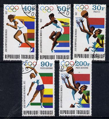 Togo 1972 Olympic Games, Munich set of 5 cto used, SG 887-91*