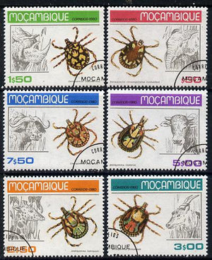 Mozambique 1980 Ticks cto set of 6 SG 797-802*