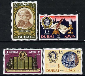 Dubai 1970 Death Centenary of Charles Dickens perf set of 4 superb used, SG 355-58*