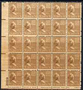 United States 1938-54 Martha Washington 1.5c very fine mounted mint corner block of 25 with overall colour wash, attractive variety, SG 801