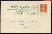 Great Britain 1948 Commercial postcard bearing KG6 2d pale orange with 'D' perfin (Debenham & Company), fine